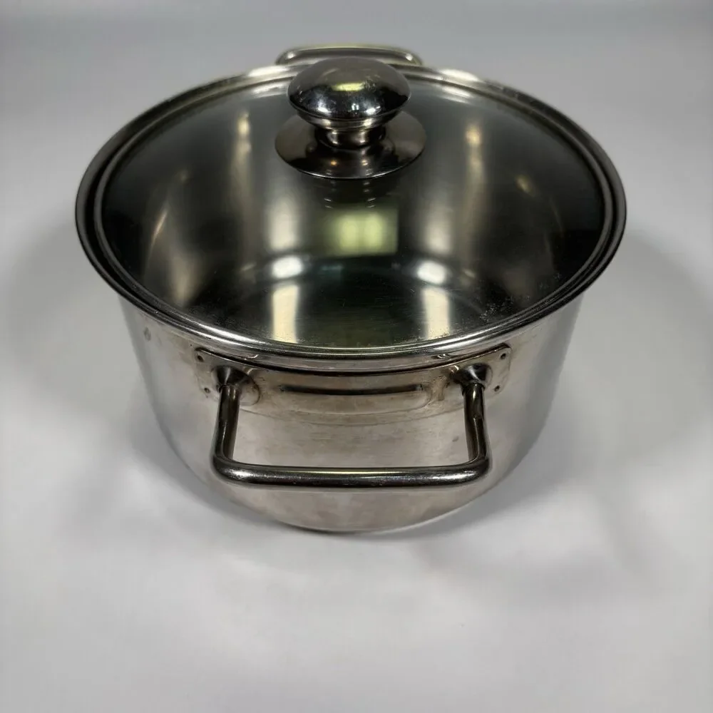 Williams Sonoma 4 Quart Stainless Steel Soup Pot Saucepan Lid KIM Korea Qt Dutch